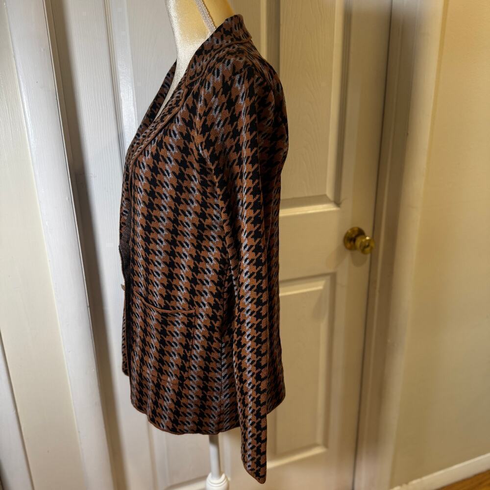 Joie Double-Breasted Houndstooth Sweater Blazer Size M - Picture 5 of 8